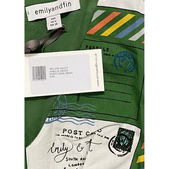 Emily & Fin Dress Sz XXS Green White Fit & Flare Cosplay Twee Preppy New - Picture 6 of 10